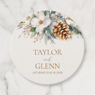 Winter Pine Tree Flower Floral Garden Wedding Favour Tags