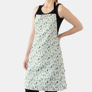 Winter Pine Tree Forest Christmas Apron