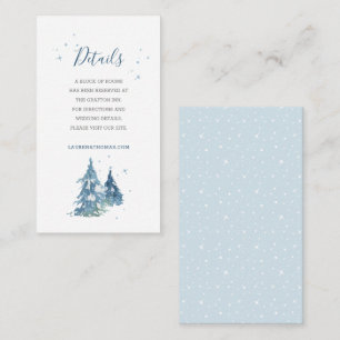 Winter Pine Tree Forest Watercolor Wedding Enclosure Card