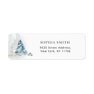 Winter pine tree Return Address  Label