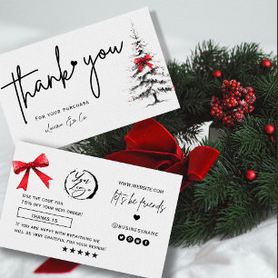 Winter Pine Tree Thank You Card