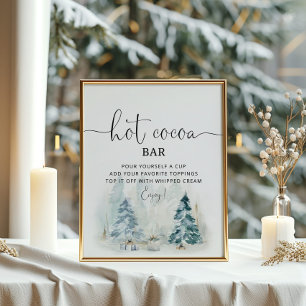 Winter pine trees How Cocoa Bar Poster