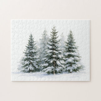 Winter Pine Trees Jigsaw Puzzle