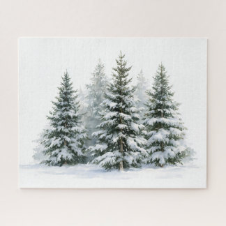 Winter Pine Trees Jigsaw Puzzle