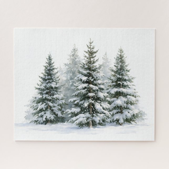 Winter Pine Trees Jigsaw Puzzle (Horizontal)