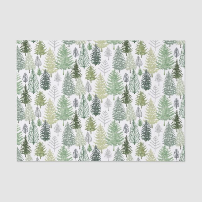 Winter Pine Trees Tissue Paper (Front)