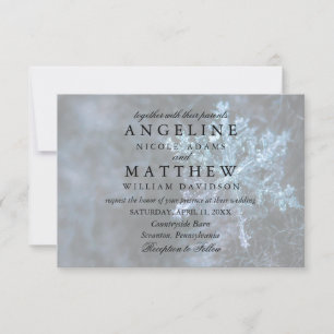 Winter Pinecone and Snowflakes Wedding Card