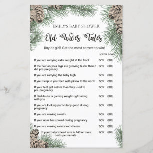 Winter Pinecone Baby Shower Game with Answer