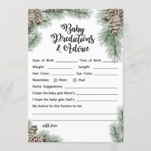 Winter Pinecone Baby Shower Sign Size 5x7" Invitation