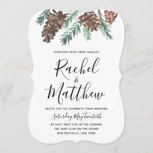 Winter Pinecone   Wedding Invitation