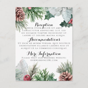 Winter Pinecones and Holly Reception Cards