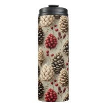 Winter Pinecones and Red Berries