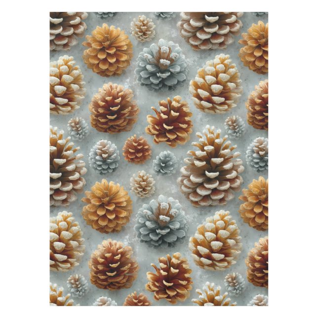 Winter Pinecones Harmony Tablecloth (Front)