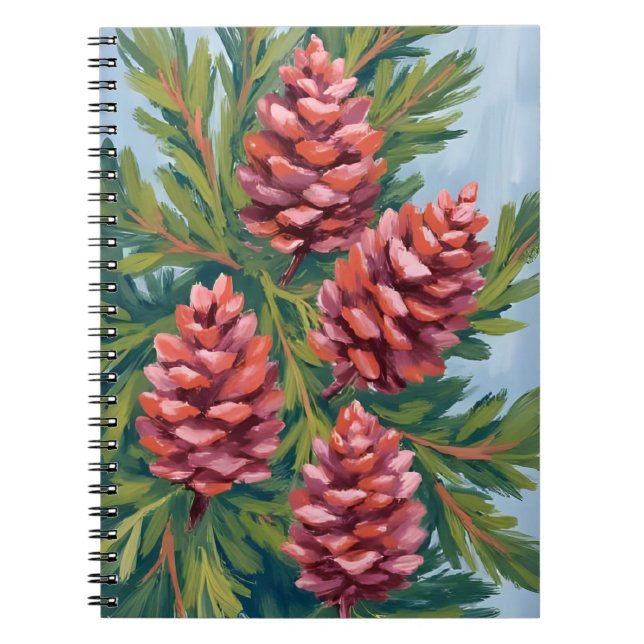 Winter Pinecones | Nature Watercolor Painting Notebook (Front)