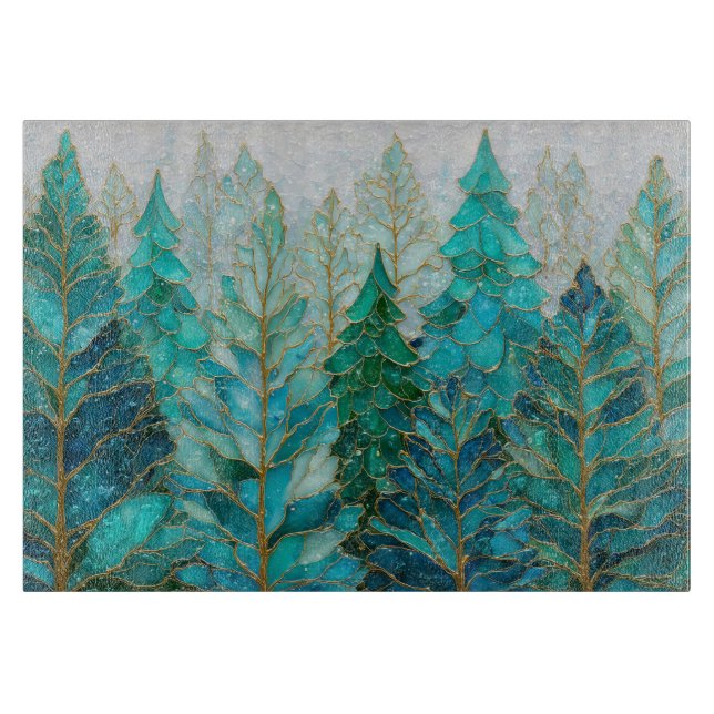 Winter Pines – Christmas Forest Cutting Board (Front)