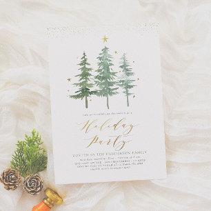 Winter Pines   Christmas Holiday Party Invitation