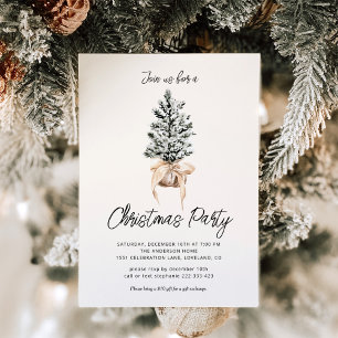 Winter Pines Christmas Party  Invitation