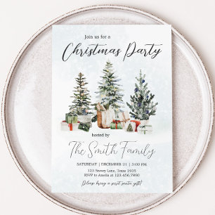 Winter Pines Christmas Party Invitation