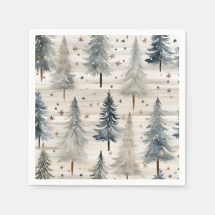 Winter Pines & Holiday Sentiments Napkin