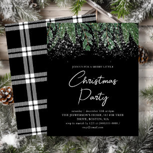 Winter Pines   Plaid Christmas Budget Invitation