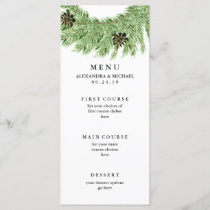 Winter Pines Wedding Menu