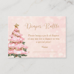 Winter Pink Baby Its Cold Outside Diaper Raffle Enclosure Card