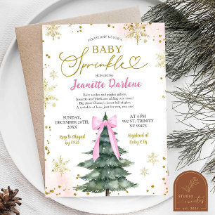 Winter Pink Baby Sprinkle Girl Baby Shower Invitation