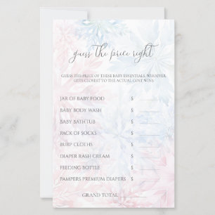 Winter Pink Blue Snowflake Guess The Price Game