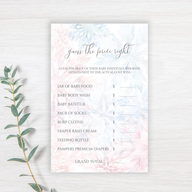 Winter Pink Blue Snowflake Guess The Price Game (Creator Uploaded)