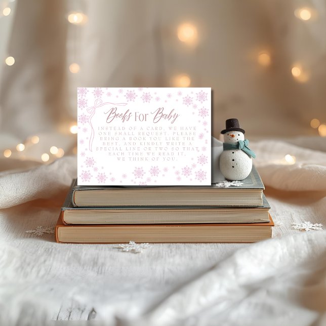 Winter Pink Books for Baby  Baby Shower Enclosure Card (Winter Pink Books for Baby Baby Shower Enclosure Card)