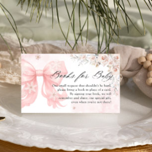 Winter Pink Bow Books for Baby Enclosure Card