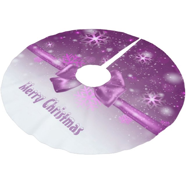 Winter Pink Brushed Polyester Tree Skirt (Angled)