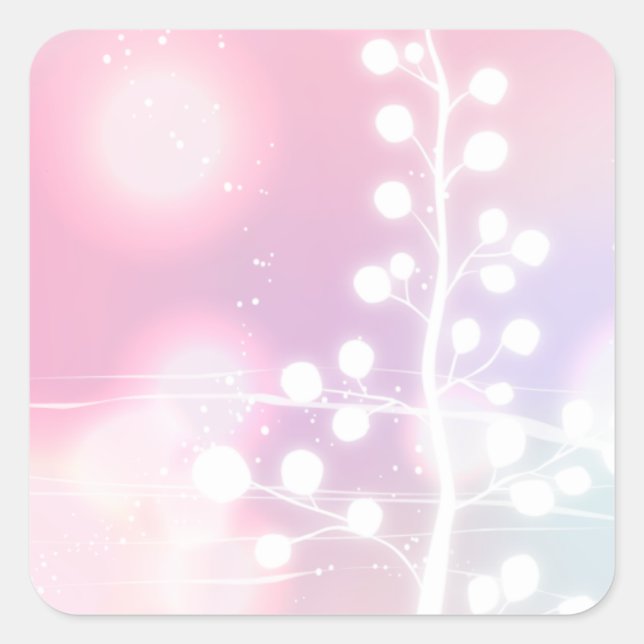 Winter, Pink, Christmas Square Sticker (Front)