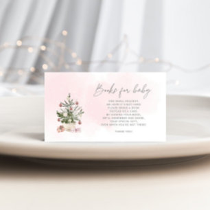 Winter Pink Christmas tree books for baby ticket Enclosure Card