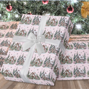 Winter Pink Christmas Wrapping Paper