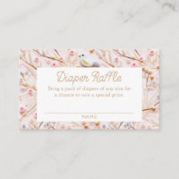 Winter Pink Floral Diaper Raffle Ticket