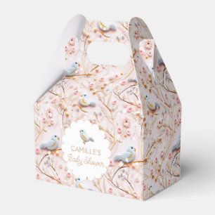 Winter Pink Floral Girl Baby Shower Favour Box