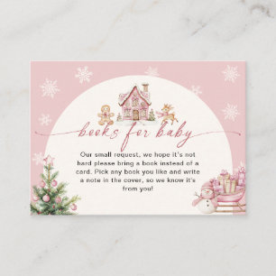 Winter Pink Girl Baby Shower Books For Baby Card