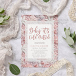 Winter Pink Silver Snowflake Baby Shower Invitation<br><div class="desc">Soak up the enchanting charm of our Winter Pink Silver Snowflake Baby Shower Invitation, which combines the delicate beauty of the season with a touch of modern sophistication. At the heart of this design, an intricate background unfolds, adorned with embroidered snowflakes in soft pink, white and silver. Each snowflake is...</div>