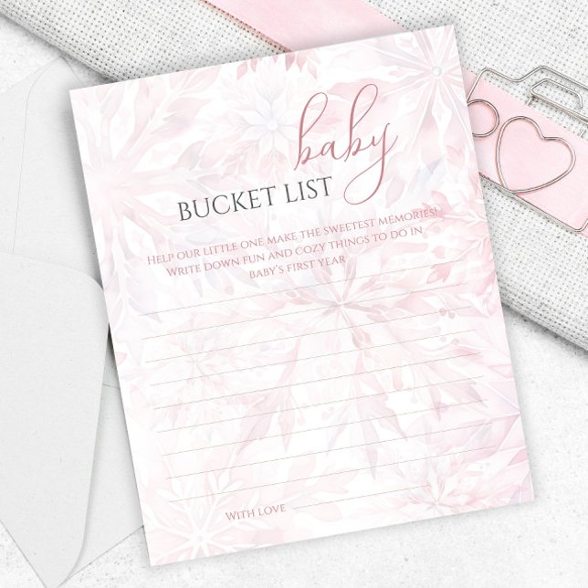 Winter Pink Snowflake Baby Bucket List (Creator Uploaded)