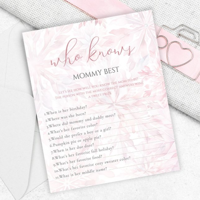 Winter Pink Snowflake Who Knows Mummy Game (Creator Uploaded)