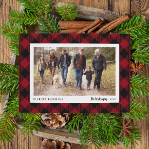 Winter Plaid   Holiday Photo Card