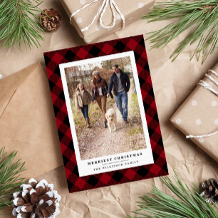 Winter Plaid   Holiday Photo Card