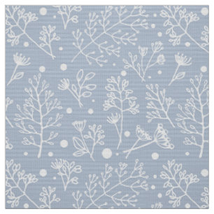 Winter Plants Leaves Berries Christmas Pattern Fabric