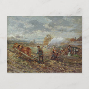 Winter Ploughing Postcard