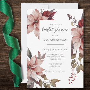 Winter Poinsettia Bridal Shower Invitation