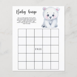 Winter Polar Bear - Baby shower bingo game