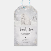 Winter Polar Bear Baby Shower Favour Tags