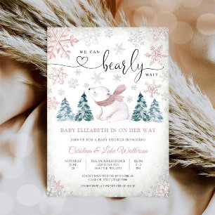 Winter Polar Bear Baby Shower Invitation