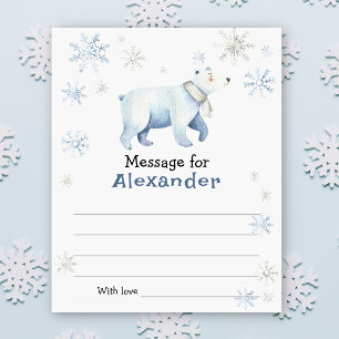Winter polar bear birthday time capsule message